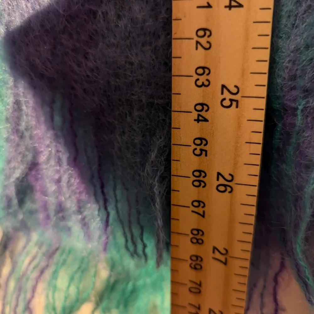 💙 💜 Avoca Vintage Scarf Mohair Handweavers Ireland green blue woven